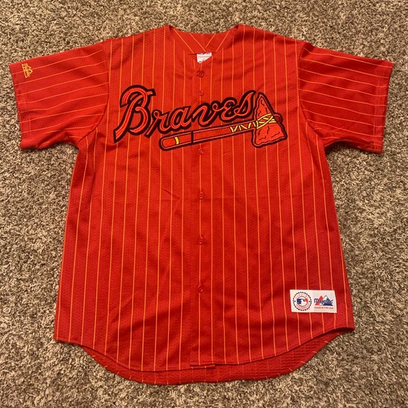 atlanta braves pinstripe jersey